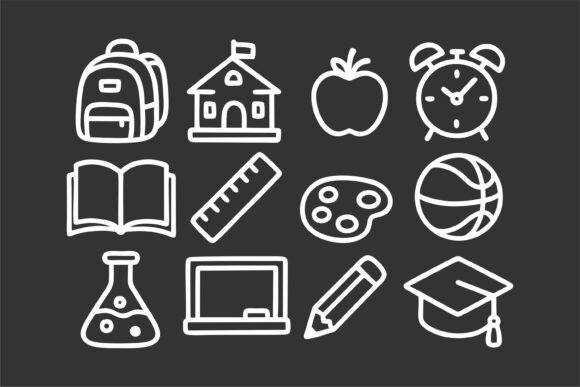 Collection of Icons Representing School: A Designer’s Embroidery Review