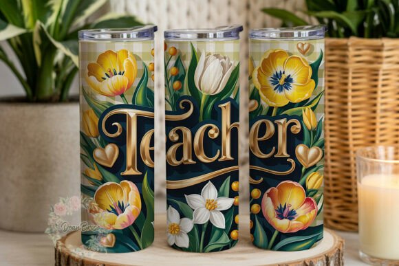 Elegant Floral Teacher Skinny Tumbler Review
