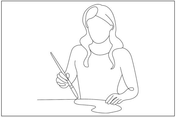Female Teacher Easel Line Art: A Real Embroidery Review