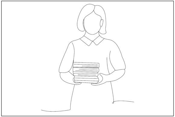 Teacher Holding Books Line Art Embroidery Review